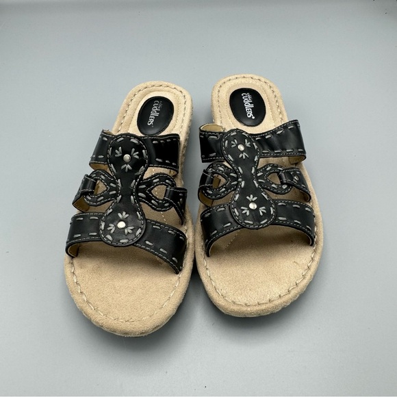 Cobbie Cuddlers Womens Bailey Slip On BLack Leather Upper Sandals Size 8.5 Wide - Picture 2 of 9